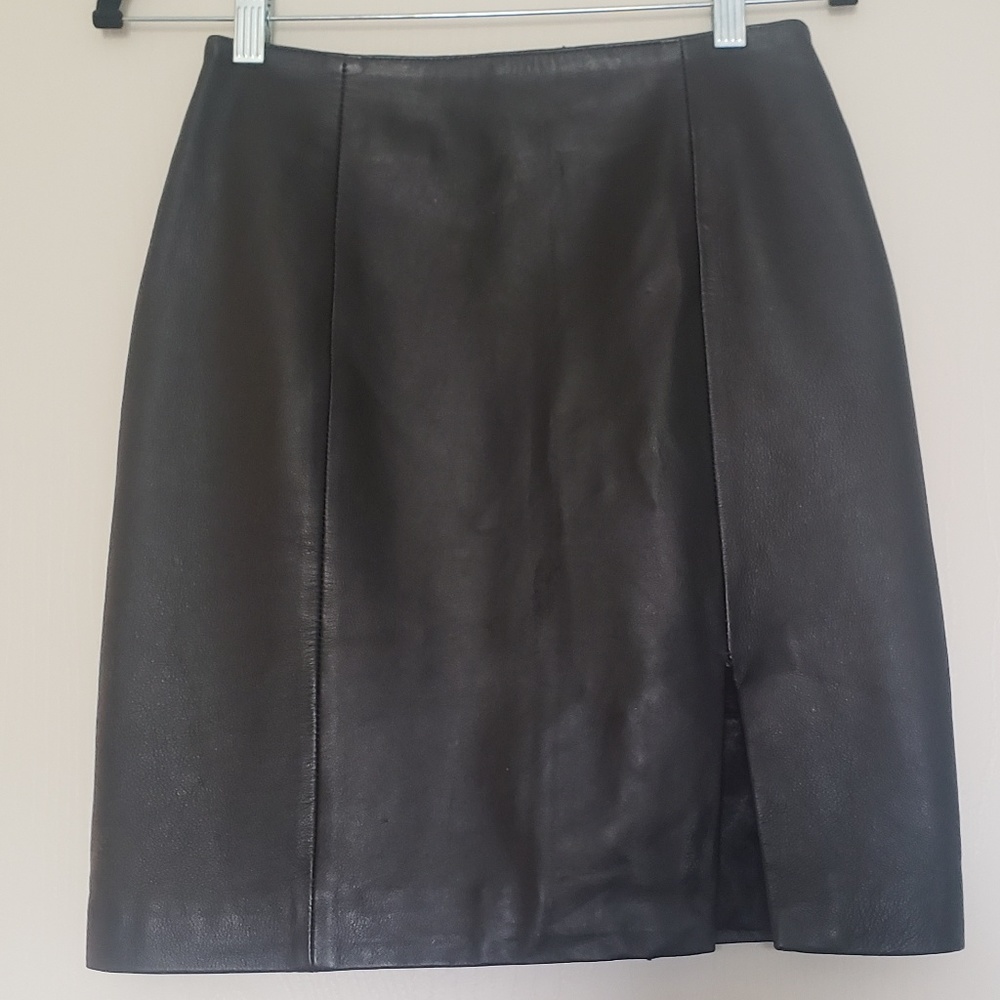 Black leather skirt